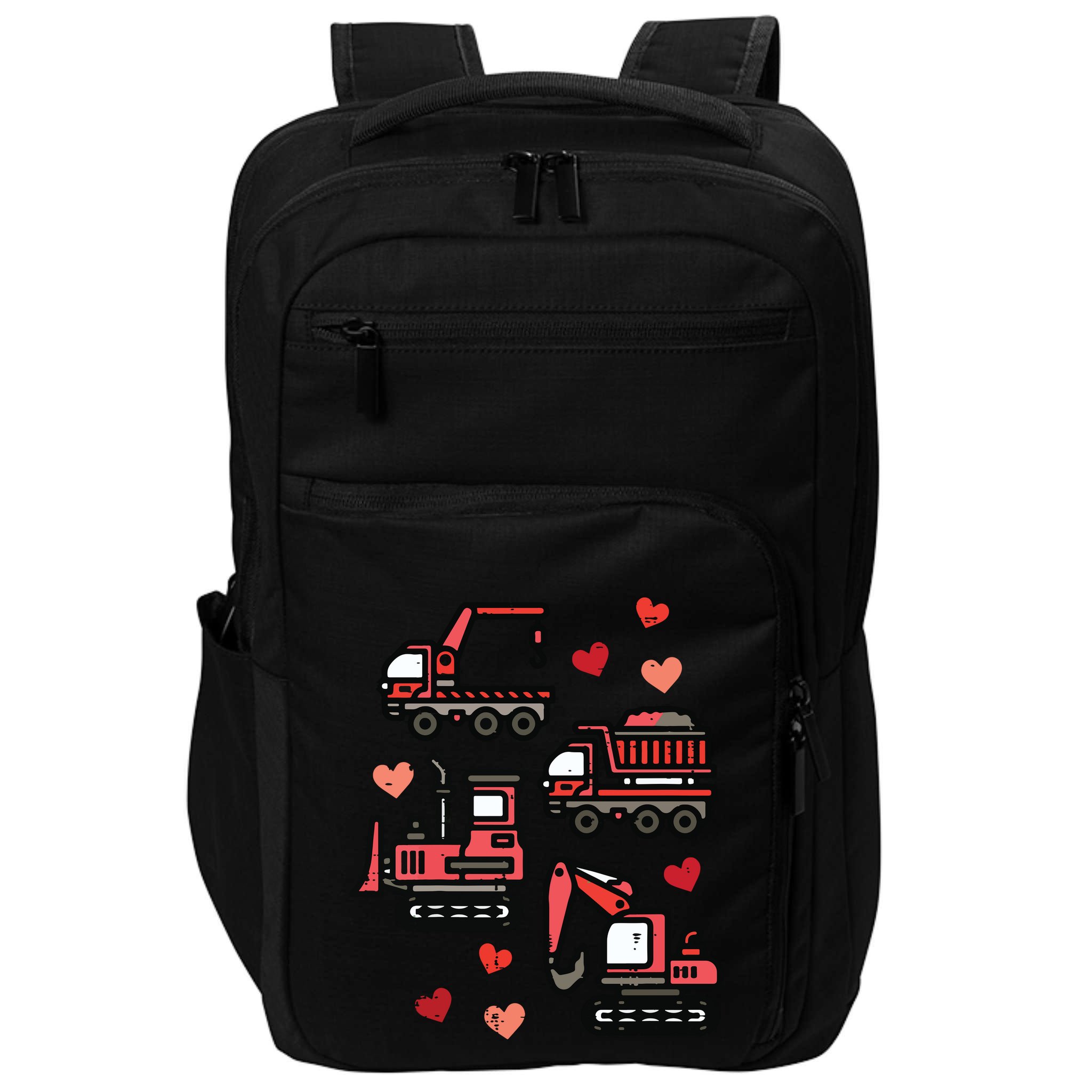 Valentines Day Construction Trucks Funny Impact Tech Backpack