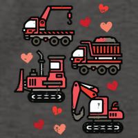 Valentines Day Construction Trucks Funny Vector Backpack