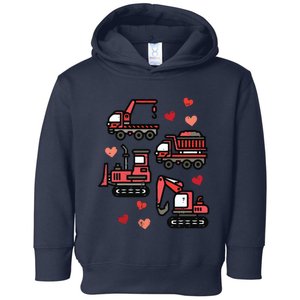 Valentines Day Construction Trucks Funny Toddler Hoodie