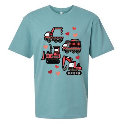 Valentines Day Construction Trucks Funny Sueded Cloud Jersey T-Shirt