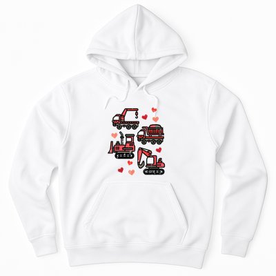 Valentines Day Construction Trucks Funny Hoodie