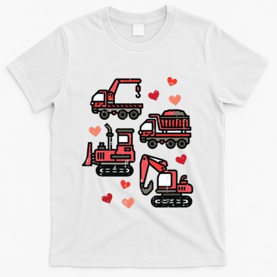 Valentines Day Construction Trucks Funny T-Shirt