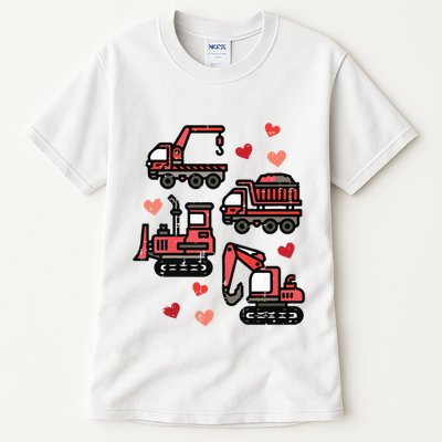 Valentines Day Construction Trucks Funny Tall T-Shirt