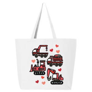 Valentines Day Construction Trucks Funny 25L Jumbo Tote