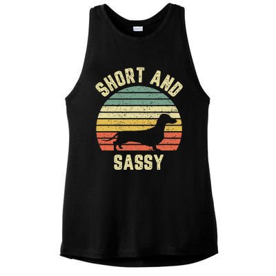 Vintage Dachshund Cute Funny Weiner Dog Short Sassy Ladies PosiCharge Tri-Blend Wicking Tank