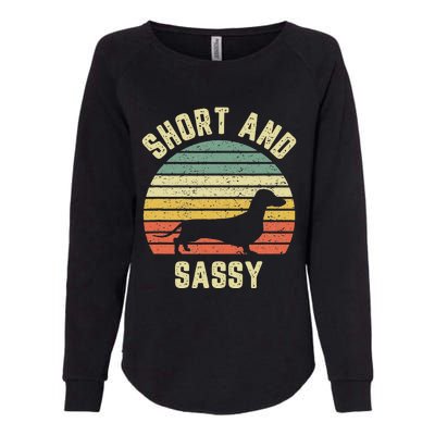 Vintage Dachshund Cute Funny Weiner Dog Short Sassy Womens California Wash Sweatshirt