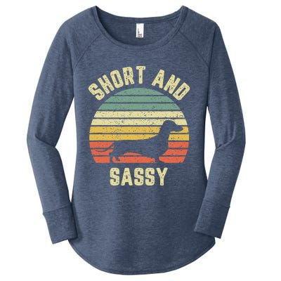 Vintage Dachshund Cute Funny Weiner Dog Short Sassy Women's Perfect Tri Tunic Long Sleeve Shirt