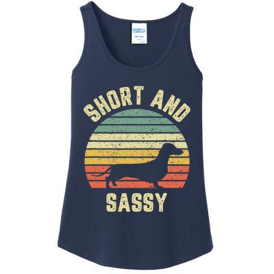 Vintage Dachshund Cute Funny Weiner Dog Short Sassy Ladies Essential Tank