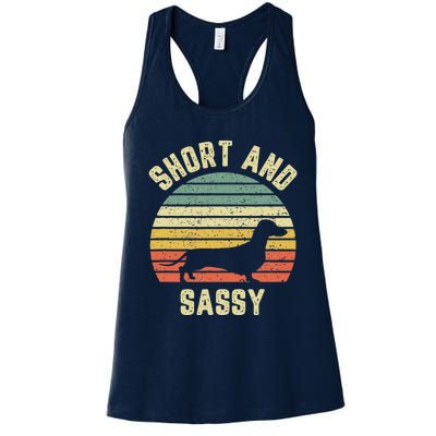 Vintage Dachshund Cute Funny Weiner Dog Short Sassy Women's Racerback Tank