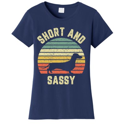 Vintage Dachshund Cute Funny Weiner Dog Short Sassy Women's T-Shirt