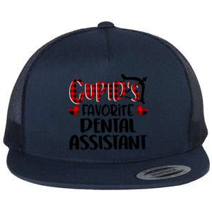 Valentines Day Cupid Favorite Dental Assistant Buffalo Plaid Funny Gift Flat Bill Trucker Hat