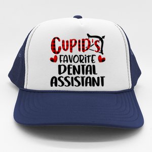 Valentines Day Cupid Favorite Dental Assistant Buffalo Plaid Funny Gift Trucker Hat