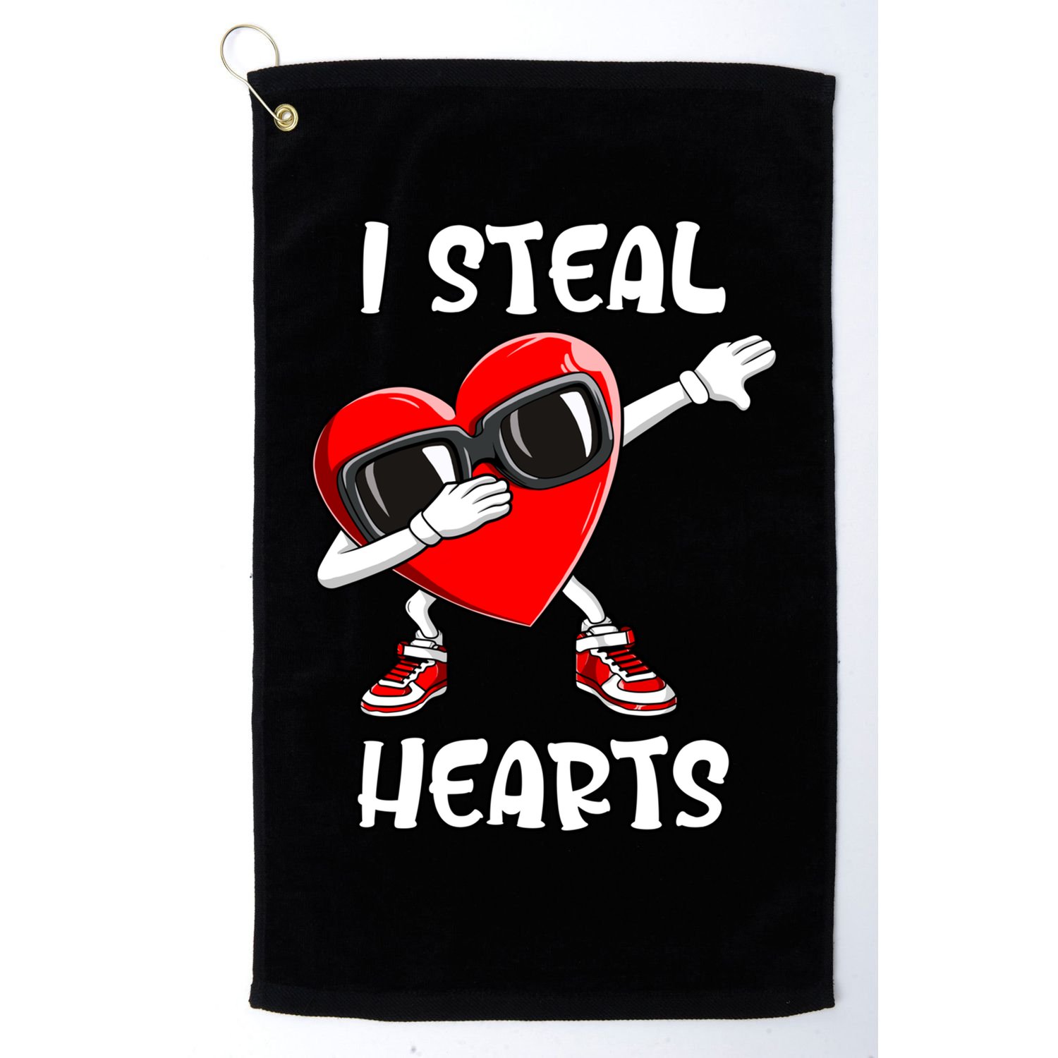 Valentines Day Cool Gift Love Dabbing Heart Great Gift Golf Towel