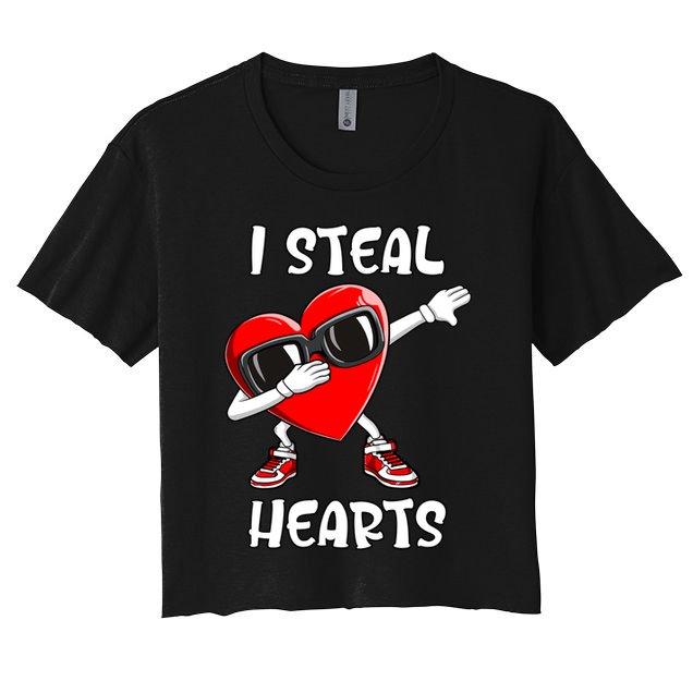 Valentines Day Cool Gift Love Dabbing Heart Great Gift Crop Top