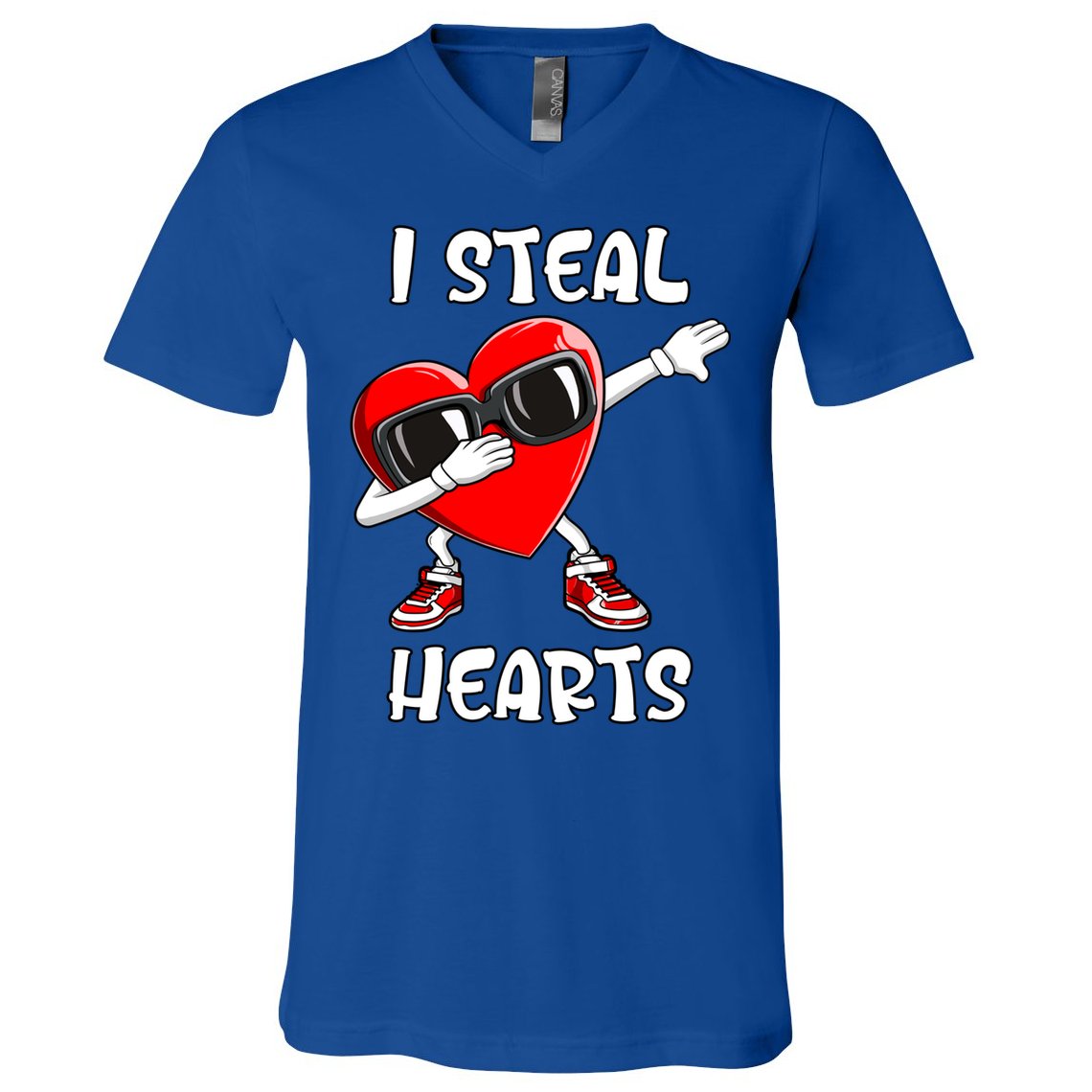 Valentines Day Cool Gift Love Dabbing Heart Great Gift V-Neck T-Shirt
