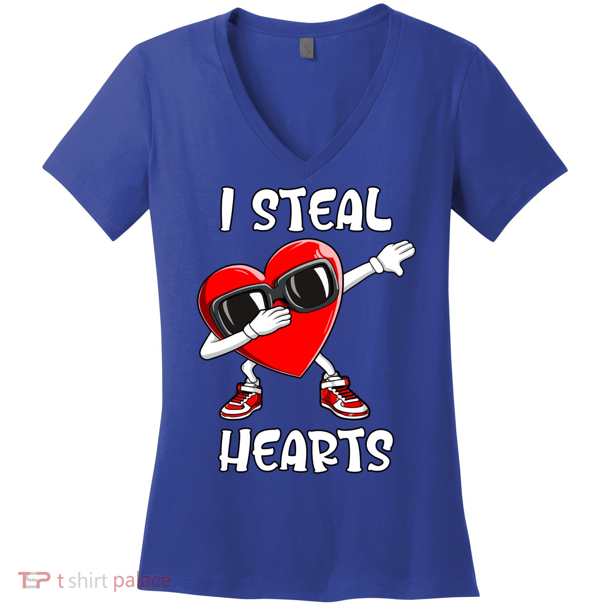 Valentines Day Cool Gift Love Dabbing Heart Great Gift Women's V-Neck T-Shirt