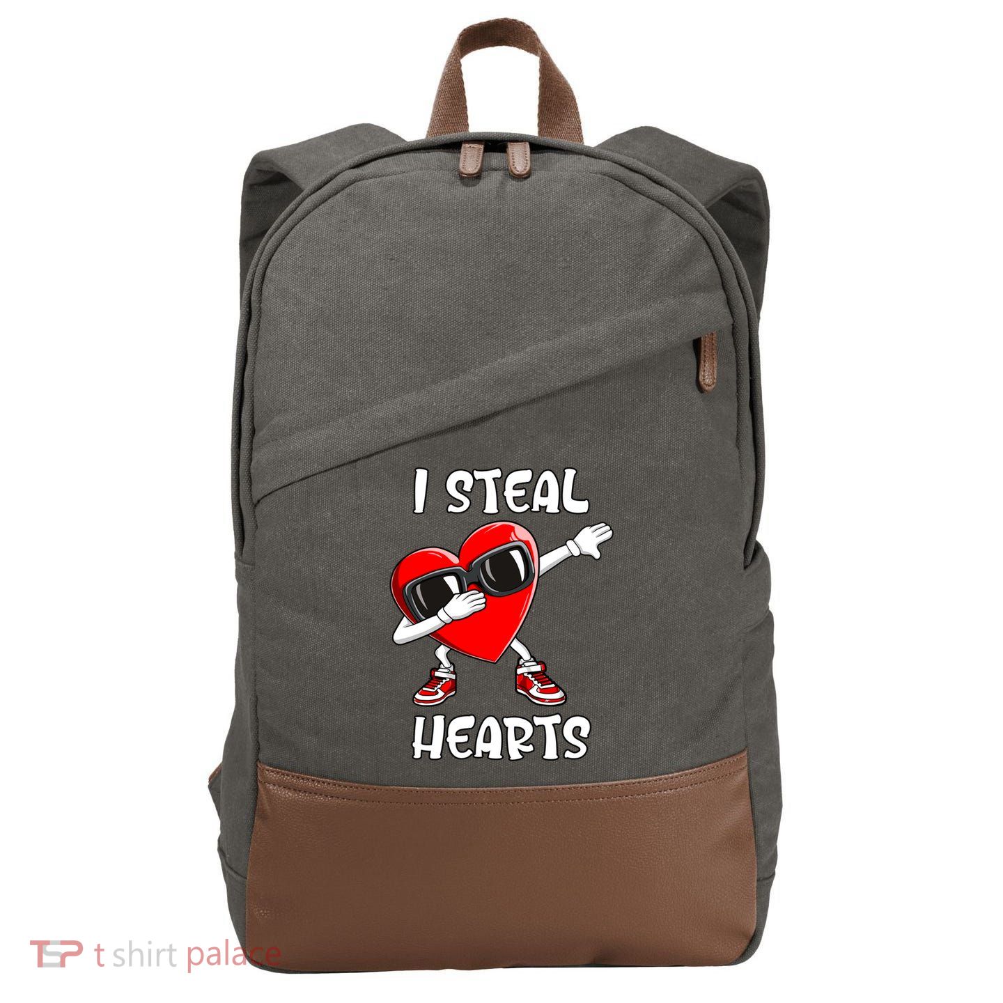 Valentines Day Cool Gift Love Dabbing Heart Great Gift Cotton Canvas Backpack
