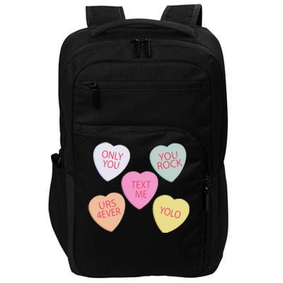 Valentine's Day, Conversation Hearts, Funny Valentine's Day Impact Tech Backpack