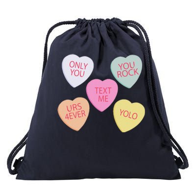 Valentine's Day, Conversation Hearts, Funny Valentine's Day Drawstring Bag