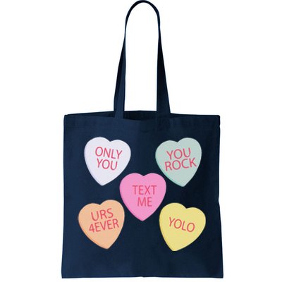 Valentine's Day, Conversation Hearts, Funny Valentine's Day Tote Bag