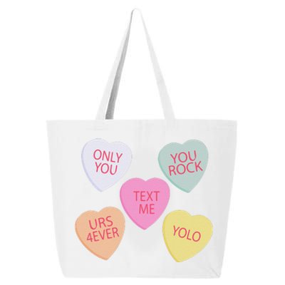 Valentine's Day, Conversation Hearts, Funny Valentine's Day 25L Jumbo Tote