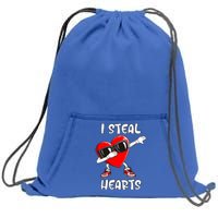 Valentines Day Cool Gift Love Dabbing Heart Gift Sweatshirt Cinch Pack Bag