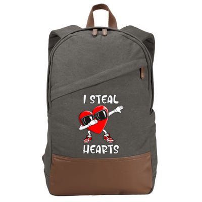 Valentines Day Cool Gift Love Dabbing Heart Gift Cotton Canvas Backpack