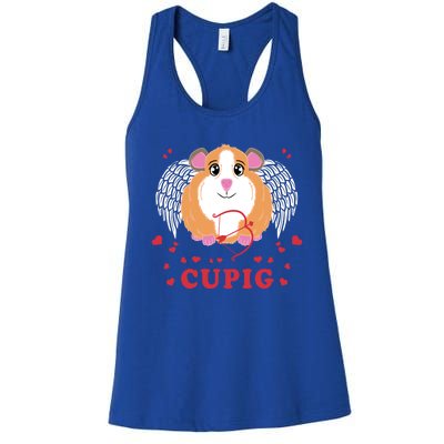 Valentine's Day Cupig Gift Cute Guinea Pig Lover Cupid Pun Gift Women's Racerback Tank