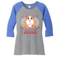 Valentine's Day Cupig Gift Cute Guinea Pig Lover Cupid Pun Gift Women's Tri-Blend 3/4-Sleeve Raglan Shirt