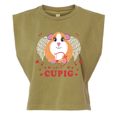 Valentine's Day Cupig Gift Cute Guinea Pig Lover Cupid Pun Gift Garment-Dyed Women's Muscle Tee