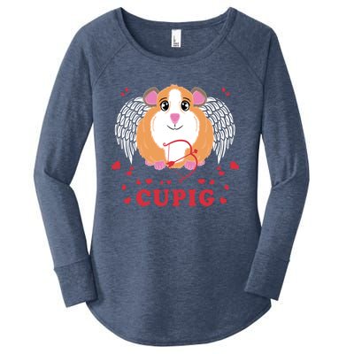 Valentine's Day Cupig Gift Cute Guinea Pig Lover Cupid Pun Gift Women's Perfect Tri Tunic Long Sleeve Shirt