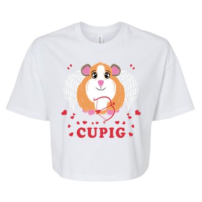 Valentine's Day Cupig Gift Cute Guinea Pig Lover Cupid Pun Gift Bella+Canvas Jersey Crop Tee