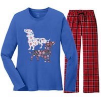 Vintage Dachshund Cool Gift Women's Long Sleeve Flannel Pajama Set 