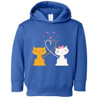 Valentine's Day Cat Kitten Couple Heart Tail Kitty In Love Gift Toddler Hoodie