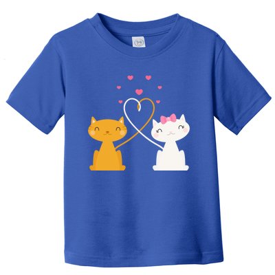 Valentine's Day Cat Kitten Couple Heart Tail Kitty In Love Gift Toddler T-Shirt