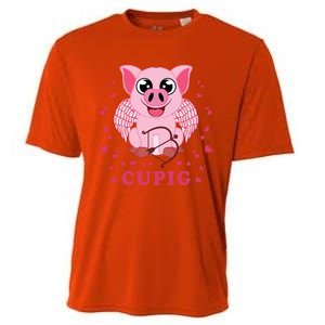 Valentine's Day Cupig Funny Gift Cute Pig Lover Cupid Pun Great Gift Cooling Performance Crew T-Shirt