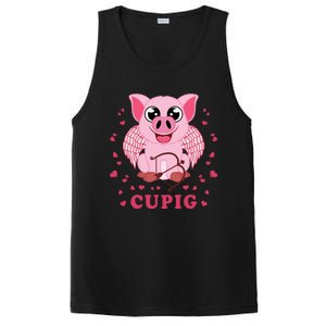 Valentine's Day Cupig Funny Gift Cute Pig Lover Cupid Pun Great Gift PosiCharge Competitor Tank