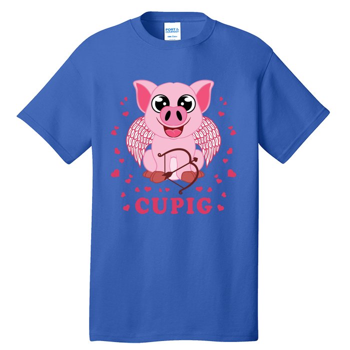 Valentine's Day Cupig Funny Gift Cute Pig Lover Cupid Pun Great Gift Tall T-Shirt