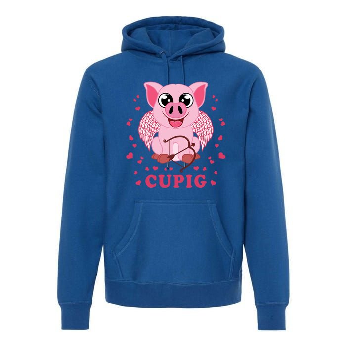 Valentine's Day Cupig Funny Gift Cute Pig Lover Cupid Pun Great Gift Premium Hoodie