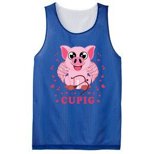 Valentine's Day Cupig Funny Gift Cute Pig Lover Cupid Pun Great Gift Mesh Reversible Basketball Jersey Tank