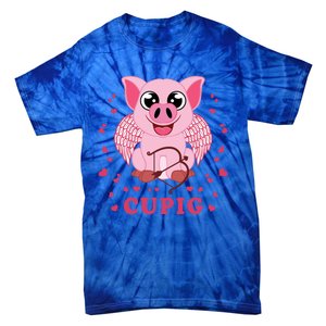 Valentine's Day Cupig Funny Gift Cute Pig Lover Cupid Pun Great Gift Tie-Dye T-Shirt