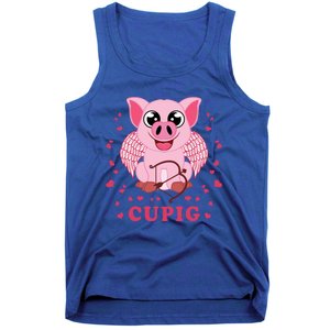 Valentine's Day Cupig Funny Gift Cute Pig Lover Cupid Pun Great Gift Tank Top