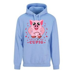 Valentine's Day Cupig Funny Gift Cute Pig Lover Cupid Pun Great Gift Unisex Surf Hoodie