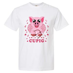 Valentine's Day Cupig Funny Gift Cute Pig Lover Cupid Pun Great Gift Garment-Dyed Heavyweight T-Shirt