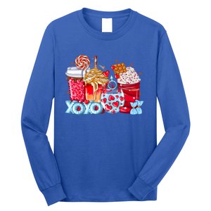 Valentines Day Coffee Latte Tea Xoxo Love Teacher Pink Cute Gift Long Sleeve Shirt