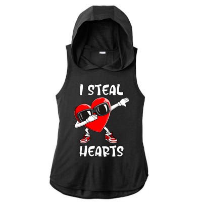 Valentines Day Cute Gift Love Dabbing Heart Gift Ladies PosiCharge Tri-Blend Wicking Draft Hoodie Tank