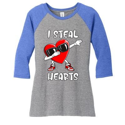 Valentines Day Cute Gift Love Dabbing Heart Gift Women's Tri-Blend 3/4-Sleeve Raglan Shirt