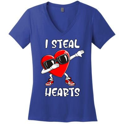 Valentines Day Cute Gift Love Dabbing Heart Gift Women's V-Neck T-Shirt