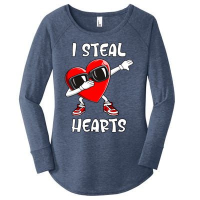 Valentines Day Cute Gift Love Dabbing Heart Gift Women's Perfect Tri Tunic Long Sleeve Shirt