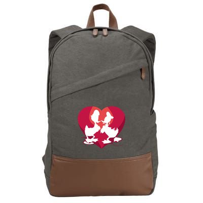 ValentineS Day Couple Duck Donald Daisy Lover Cotton Canvas Backpack
